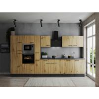 Küchenblock Oliver Artisan Dekor B: 370 Cm - Eiche Artisan/Grau, Design, Holzwerkstoff (370cm) - Respekta