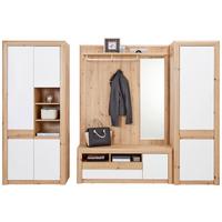 Garderoben-Set Kashmir New Weiß/Eiche Dekor 3--Teilig - Eichefarben/Weiß, MODERN, Holzwerkstoff (274/192/41cm) - James Wood