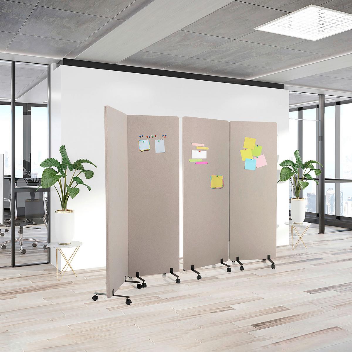 Trennwand Flexmiut - Taupe, Basics, Kunststoff/Textil (60/177/35cm) - MID.YOU