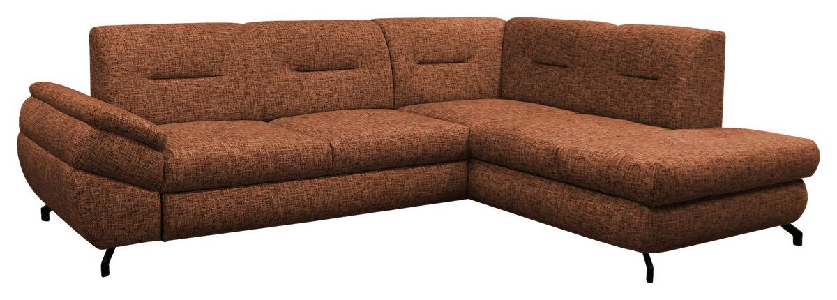 Ecksofa Imo Rostfarben 274x201 Cm - Rostfarben/Schwarz, Design, Textil (274/201cm) - MID.YOU