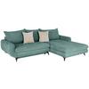 Ecksofa Wave - Türkis/Schwarz, MODERN, Holz/Textil (266/189cm)
