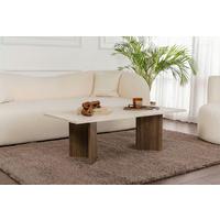 Couchtisch Sabin Creme/Walnussfarben B: 119cm - Walnussfarben/Creme, Design, Holzwerkstoff (119/40/60cm) - MID.YOU