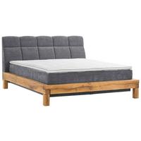 Boxspringbett Mit Topper 180x200 Bed Bull - Anthrazit/Buchefarben, Natur, Textil (180/200cm) - Livetastic