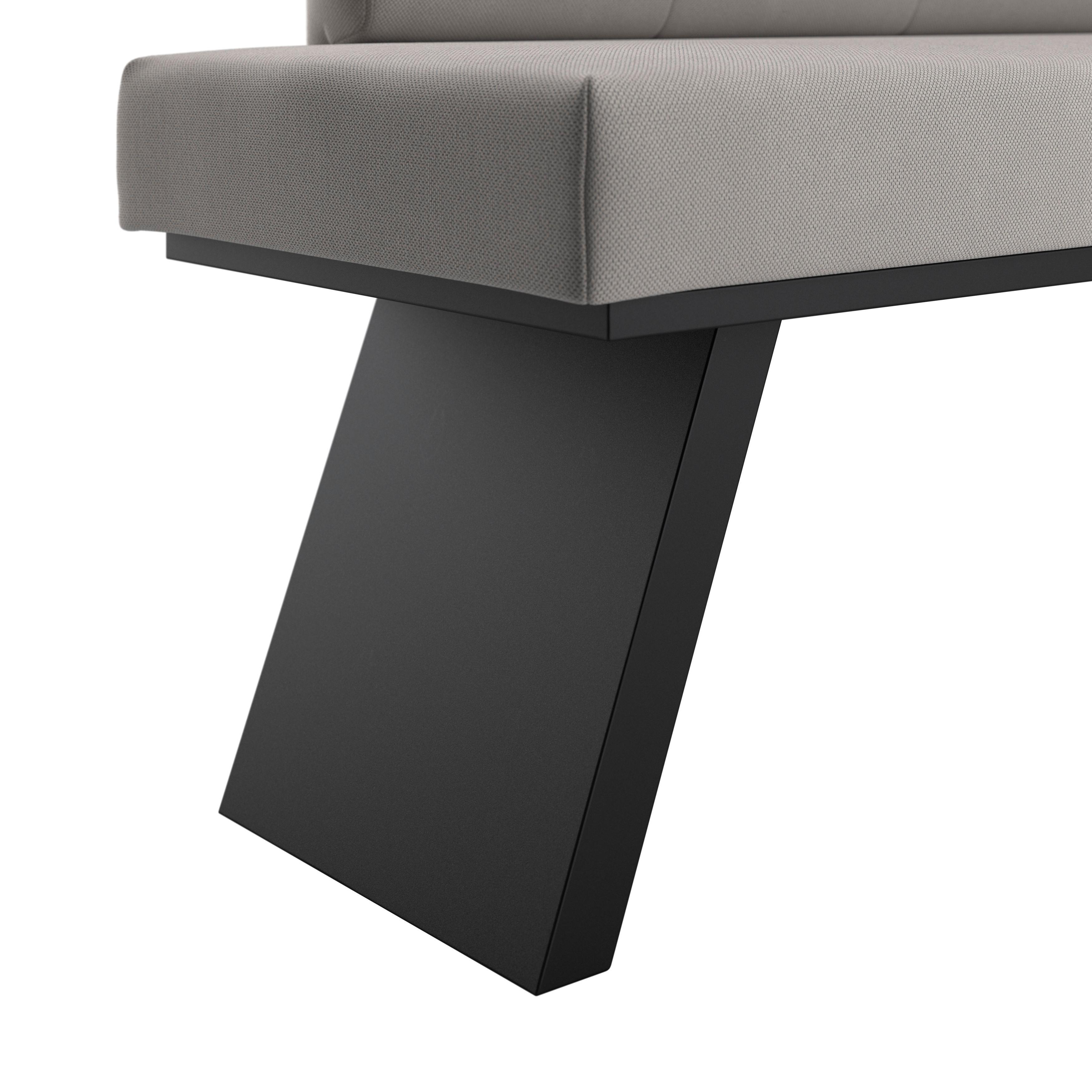 Eckbank Grau Emma Ii 185x150 Cm - Schwarz/Grau, KONVENTIONELL, Holzwerkstoff/Textil (185/150cm)
