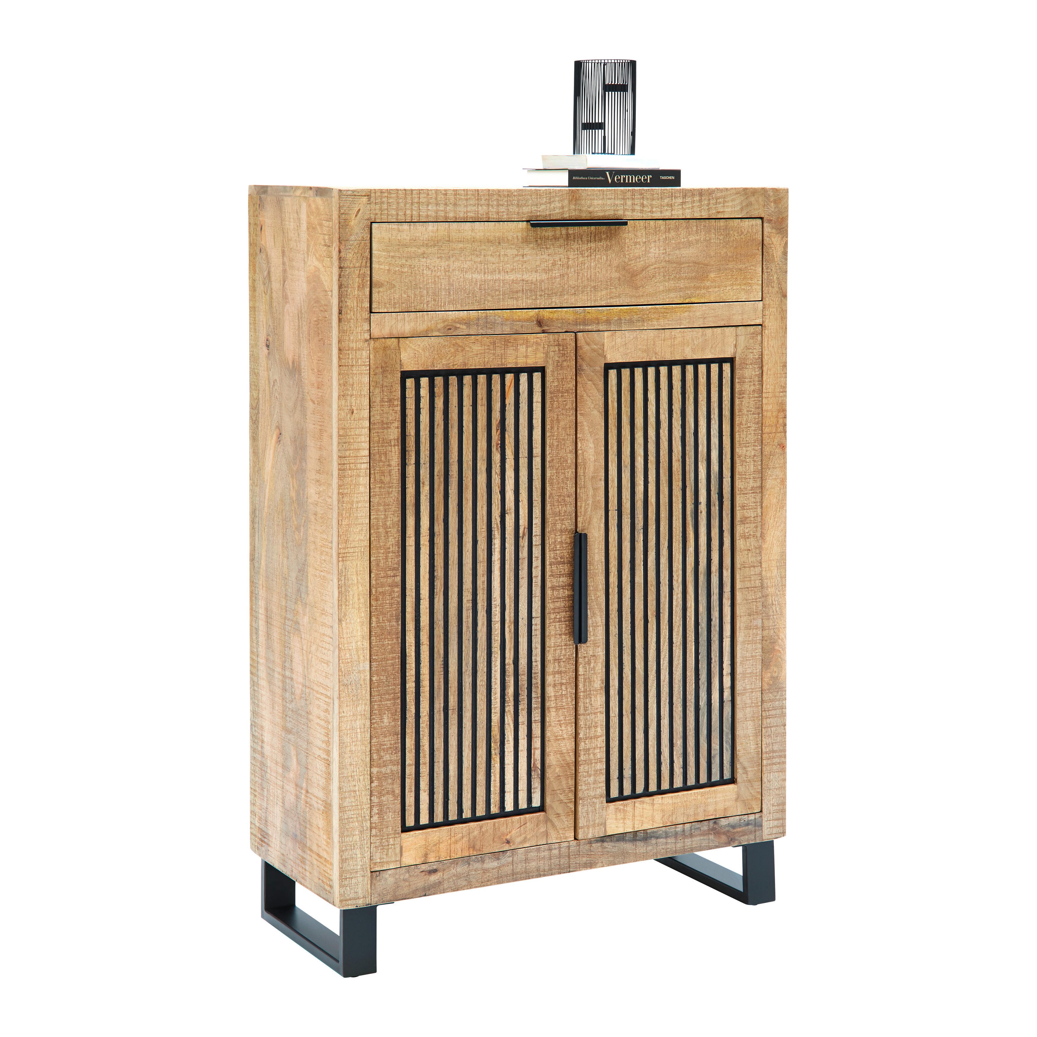 BOTNÍK EVEREST -EXKLUSIV- - černá/přírodní barvy, Natur, kov/dřevo (88/130/40cm) - Mömax