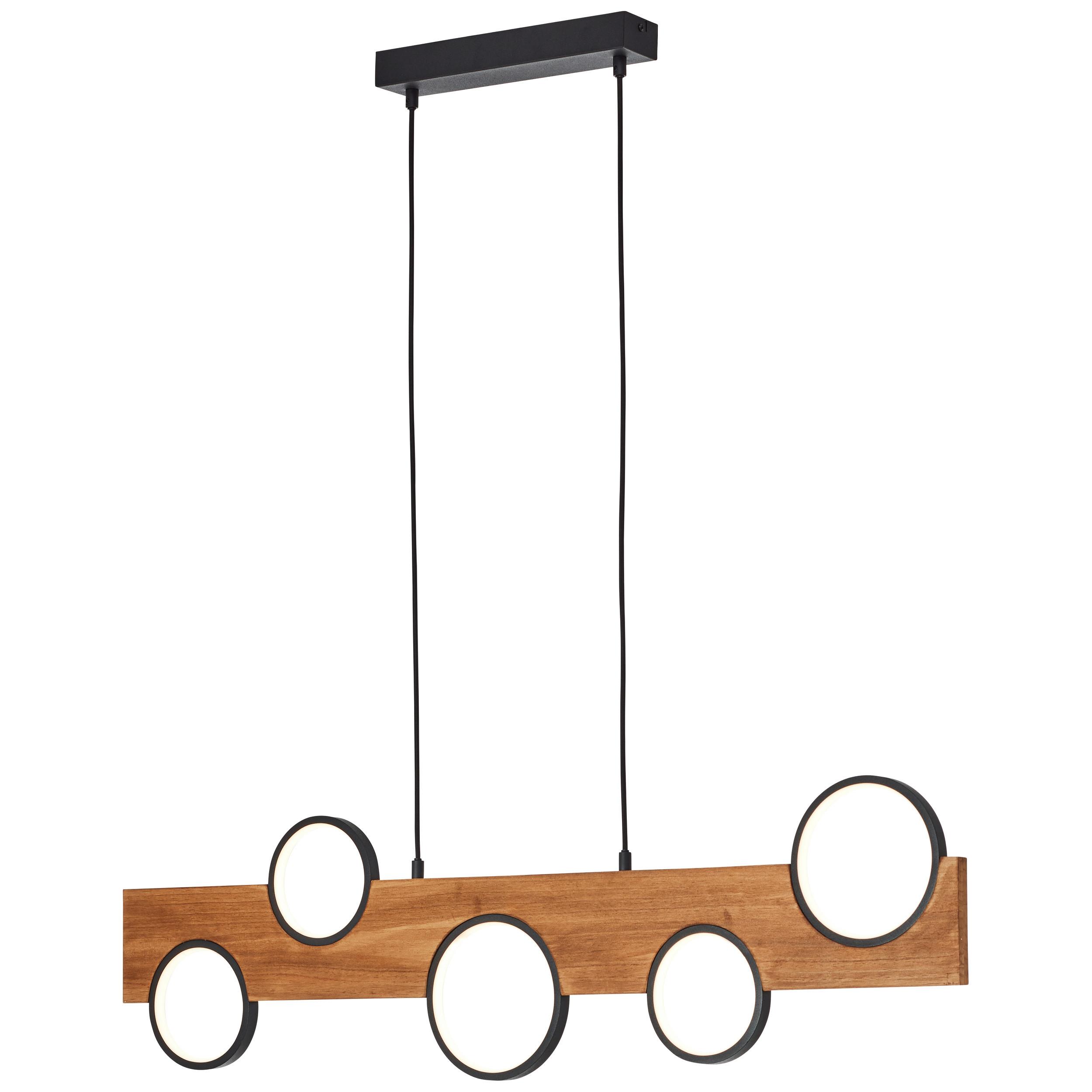 Led-hängeleuchte G99938/76 Cheesy - Hellbraun/Schwarz, Natur, Holz/Metall (100/6/150cm) - Brilliant