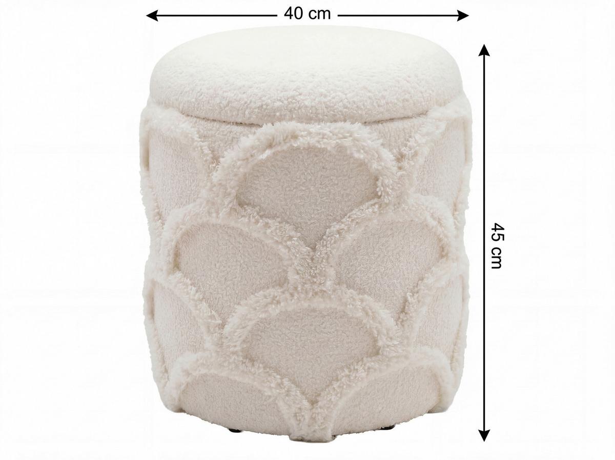 Taburet, š: 40 cm - krémová, Design, textil (40/45/40cm) - Livetastic