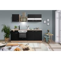 Küchenblock Merle Küchenblock 210 cm - Eichefarben/Schwarz, Basics, Holzwerkstoff (210cm) - Respekta