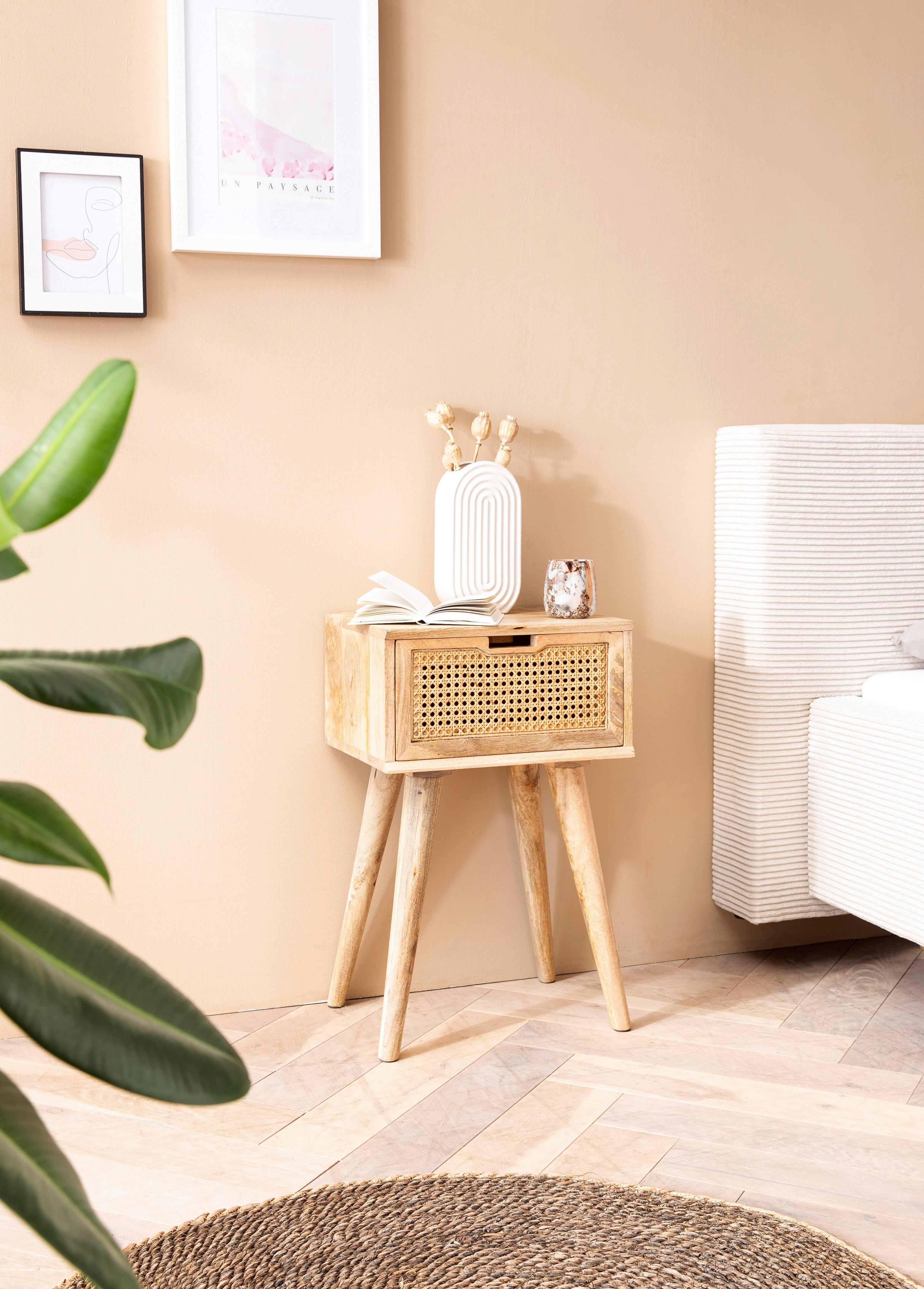 Nachtkästchen Naturfarben, B: 40 Cm - Naturfarben/Braun, LIFESTYLE, Holz (40/60/30cm) - MID.YOU