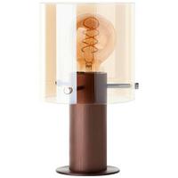 Tischleuchte Exkl. 1xe27, 60w - Bernsteinfarben/Braun, Basics, Glas/Metall (15/26,3cm)