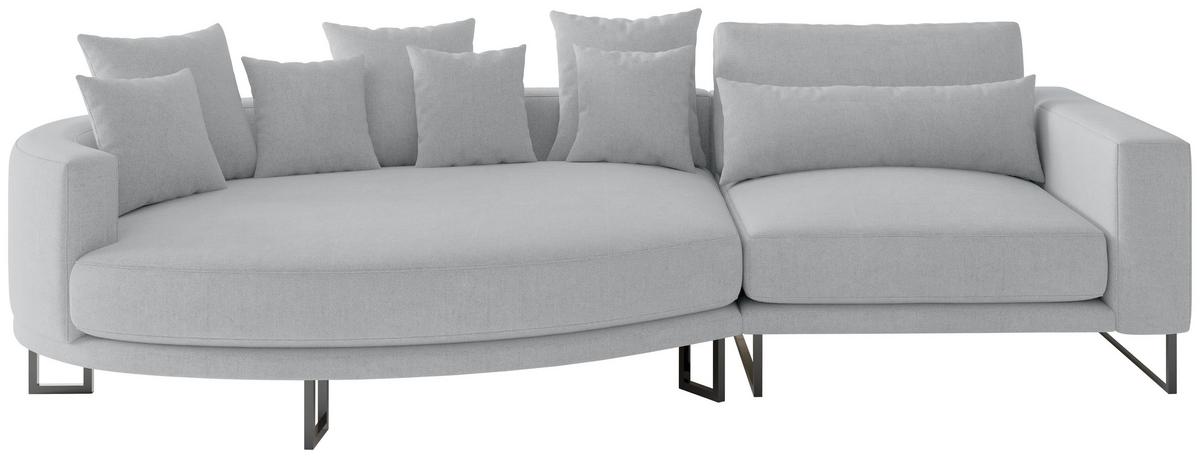 Bigsofa Natalia Grau S: ca. 150x283 cm - Schwarz/Grau, Design, Textil (150/283cm) - Livetastic