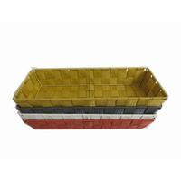 Aufbewahrungskorb Batista 36x14 Cm Kunststoff Geflochten - Gelb/Braun, Kunststoff/Metall (36/14/6cm) - Ondega