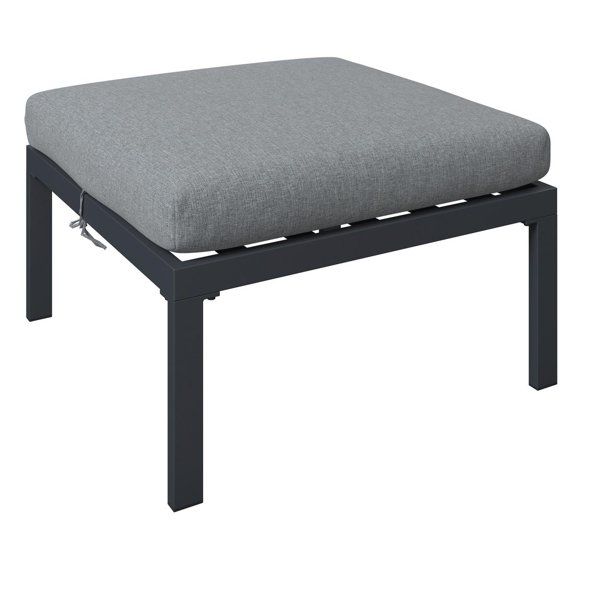 Loungegarnitur Basel - Dunkelgrau/Naturfarben, MODERN, Kunststoff/Textil - Beldano