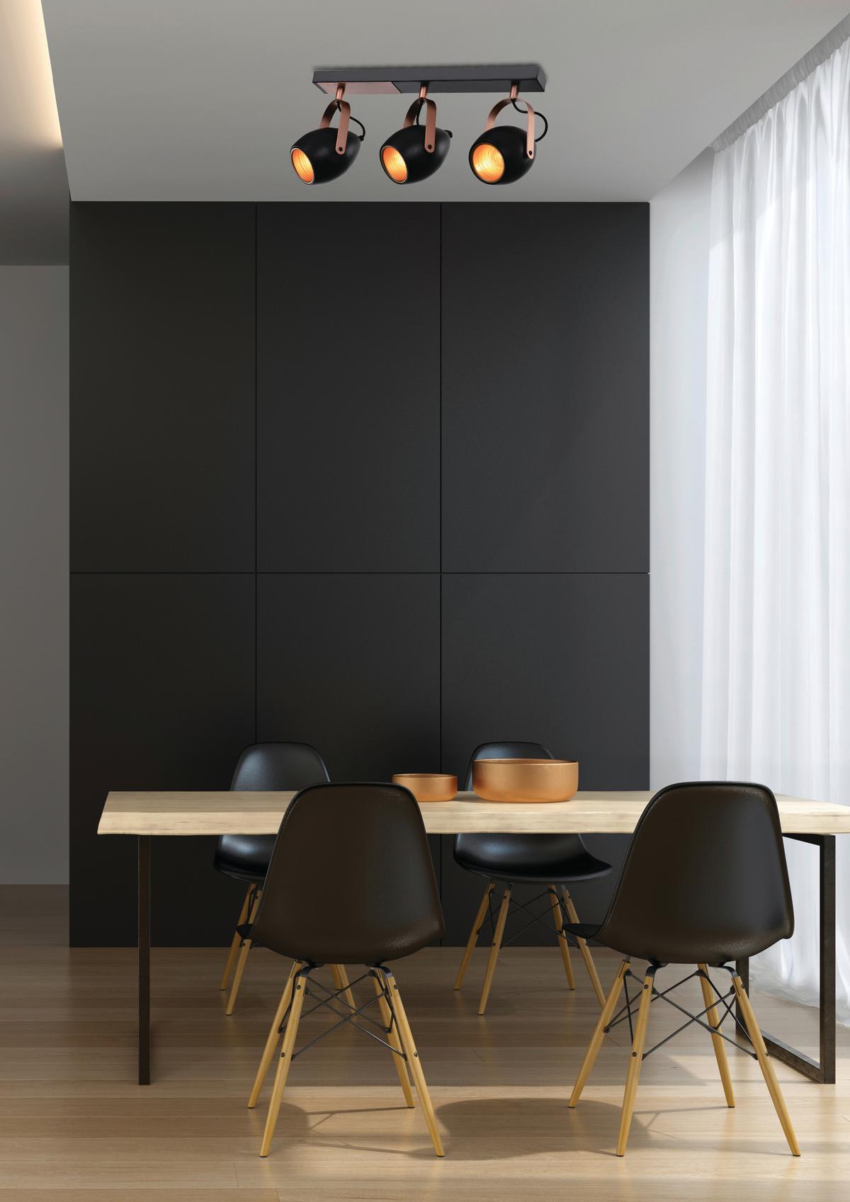 Deckenstrahler 93-82589 - Schwarz, Design, Metall (46/25/13cm)