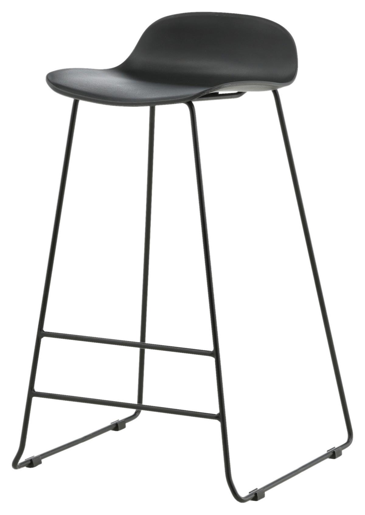 Barhocker-set Wave - Schwarz, Design, Kunststoff/Metall (50/87/42cm) - Livetastic
