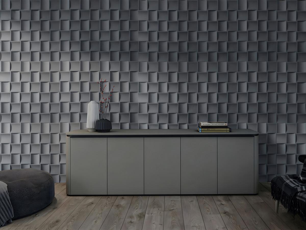 AKUSTIKPANEEL London, Anthrazit B: 60 cm - Anthrazit, MODERN, Holzwerkstoff/Kunststoff (60/60/2cm)
