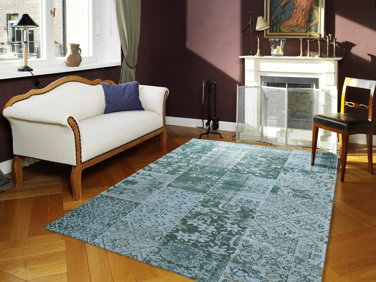 Vintage-teppich Alanis Allover Türkis 40x60 Cm - Türkis, Design, Textil (40/60cm) - Novel