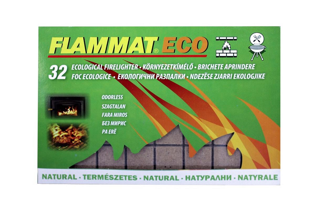 Grill És Kandalló Alágyújtós Flammat Eco 32 Darabos - szürkészöld, Basics, természetes anyagok