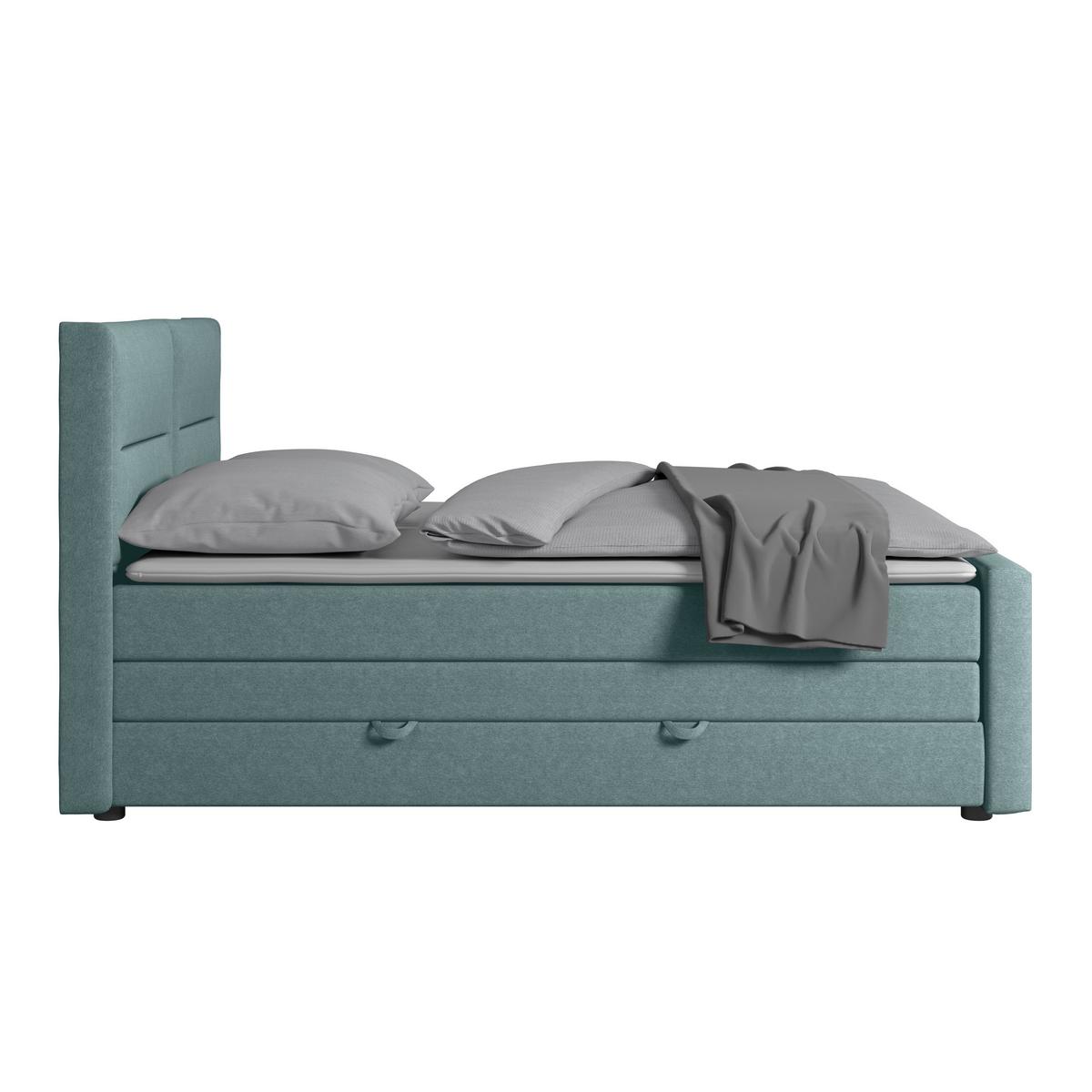 Boxspringbett mit Bettkasten Kyoto Blau 180x200 - Blau, MODERN, Holz/Kunststoff (180/200cm) - MID.YOU