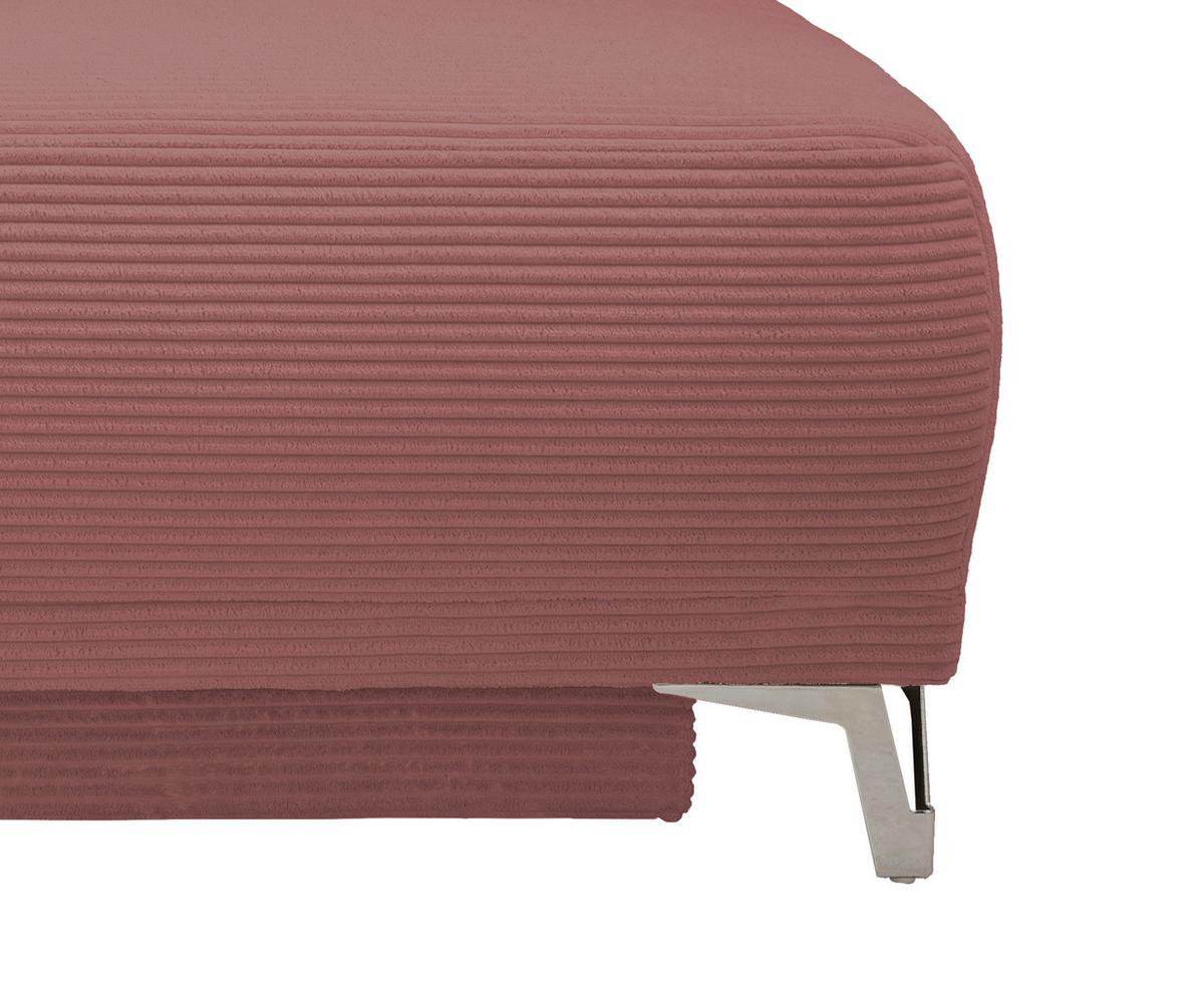 Schlafsofa Ari Rot Koralle Cord, B: 198 Cm - Chromfarben/Koralle, MODERN, Textil (198/90/100cm) - Livetastic