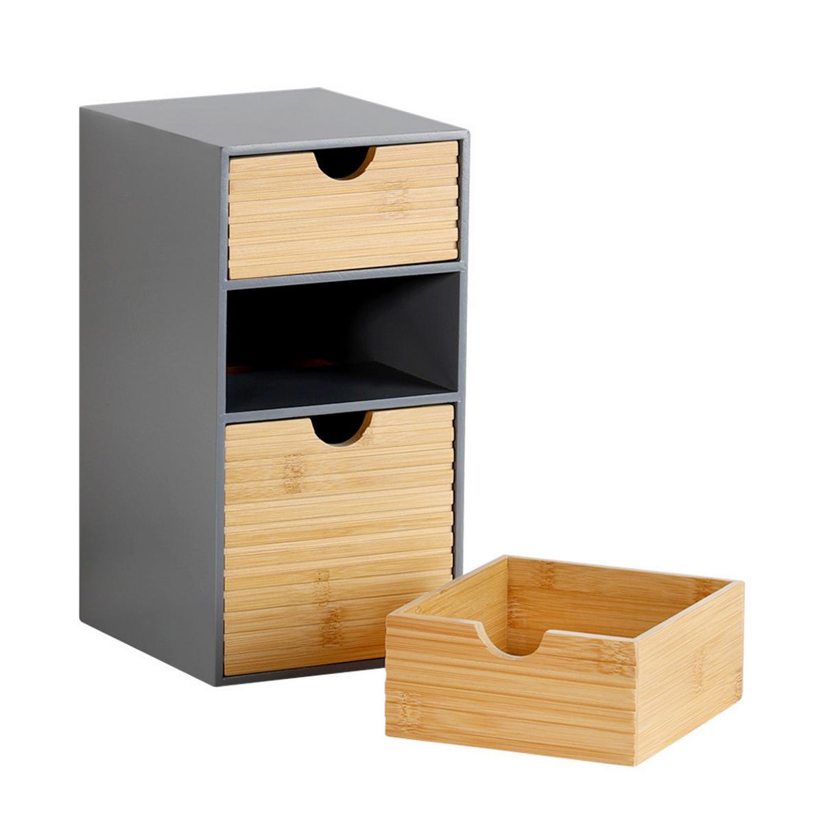 TISCHORGANIZER 58965 - Naturfarben/Grau, Basics, Naturmaterialien/Holzwerkstoff (14cm) - Kesper
