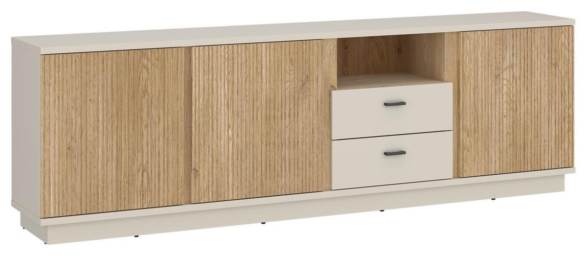 TV-Element Mosano B: 200 cm - Kaschmir/Eichefarben, Trend, Holzwerkstoff (200/70/40cm)