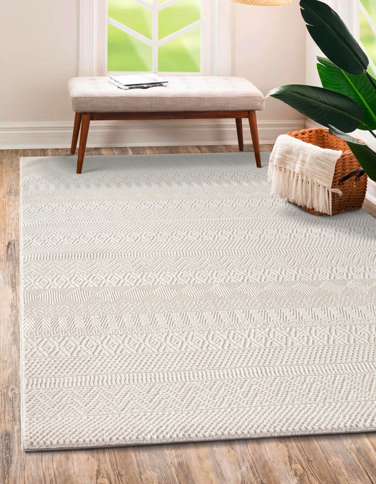 Webteppich Sign - Creme, KONVENTIONELL, Textil (80/150cm)