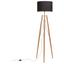 Stojací Lampa Goa - černá/hnědá, Moderní, dřevo/textil (60/156cm) - Modern Living