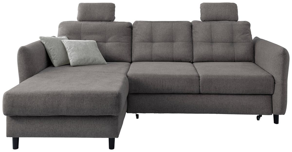 Ecksofa Brizzini Graubraun S: 176/250-280 cm - Graubraun/Hellgrau, MODERN, Holz/Textil (176/250-280cm) - Livetastic