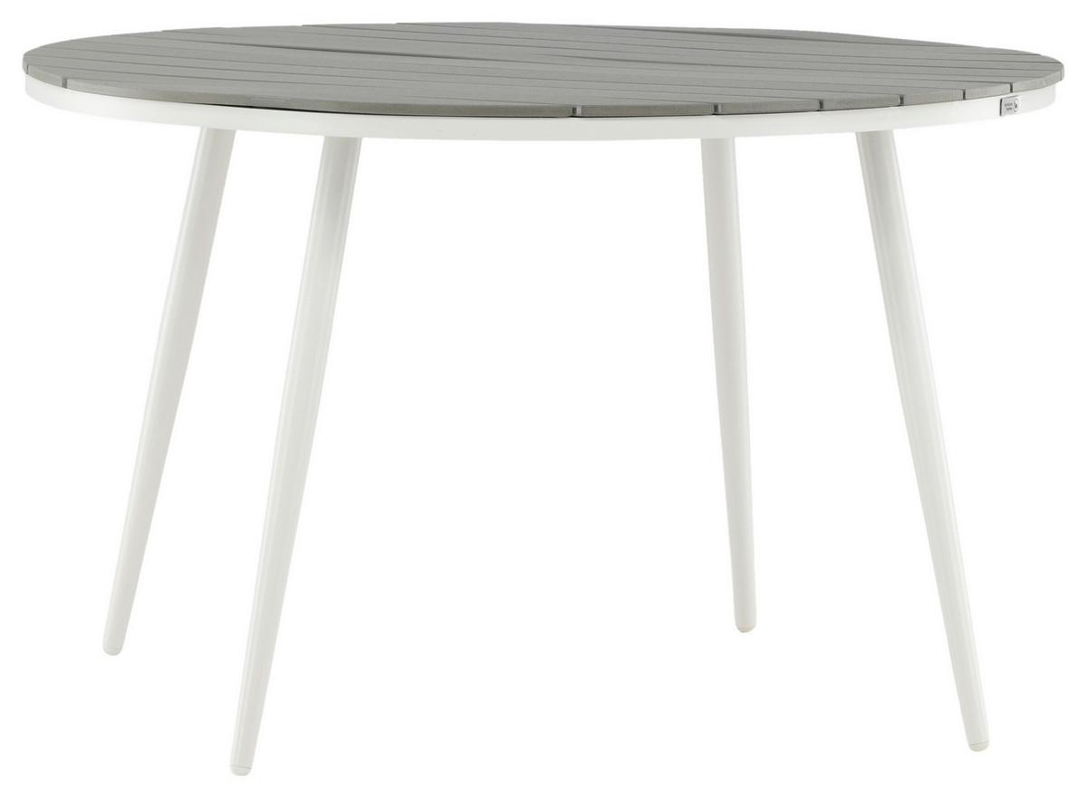 Gartentisch Break - Weiß/Grau, KONVENTIONELL, Kunststoff/Metall (120/120/74cm) - Gardenson