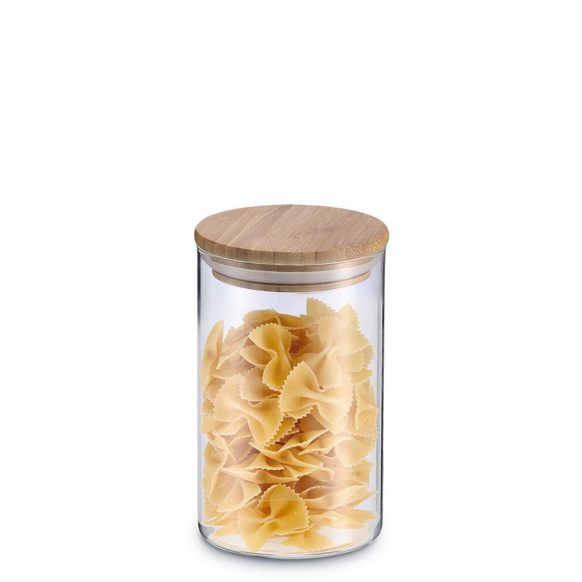 Vorratsgläserset Naturfarben B: 40 Cm - Naturfarben, Basics, Glas/Holz (40/46,5/28cm) - Zeller Present