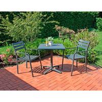 Gartenmöbel Set 3-tlg. Treviso Aus Metall - Anthrazit/Schwarz, Basics, Metall (55/88/63cm) - Gardenson