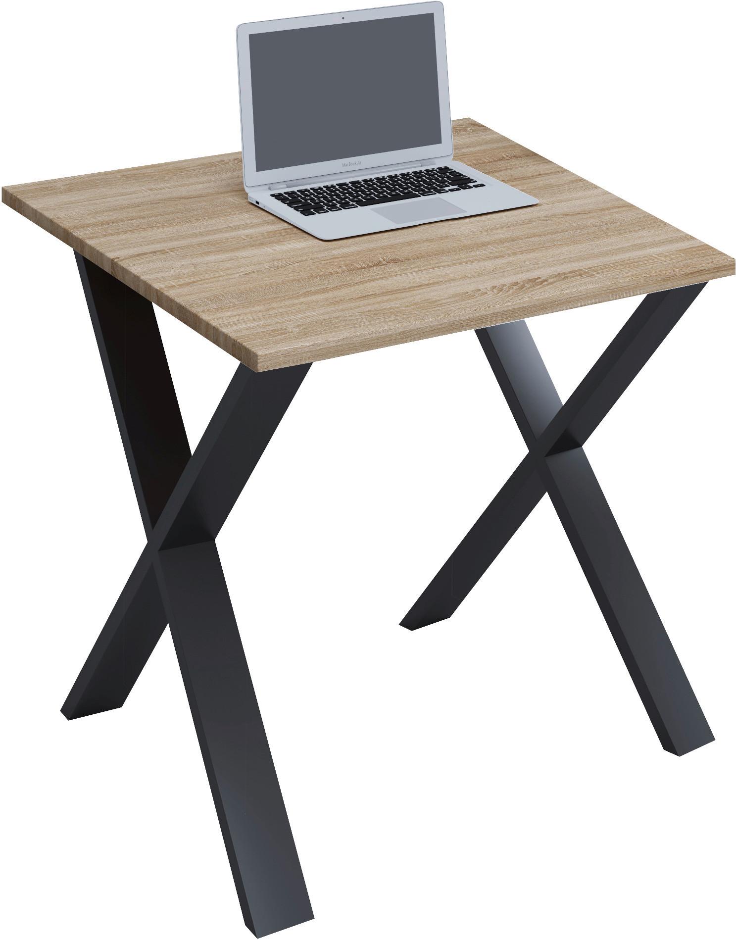 Schreibtisch Lona Sonoma Eiche/Schwarz B: 50 cm - Schwarz/Sonoma Eiche, MODERN, Holzwerkstoff/Metall (80/50/76cm) - MID.YOU