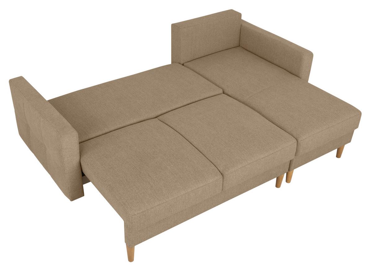 Ecksofa Noret, Hellbraun S: 223x157 Cm - Hellbraun/Buchefarben, Design, Textil (223/157cm) - MID.YOU