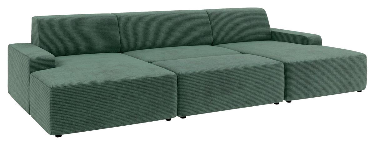 Hocker Wien, D. Grün B: 112 Cm - Dunkelgrün/Schwarz, MODERN, Textil (112/44/66cm) - Trendmanufaktur