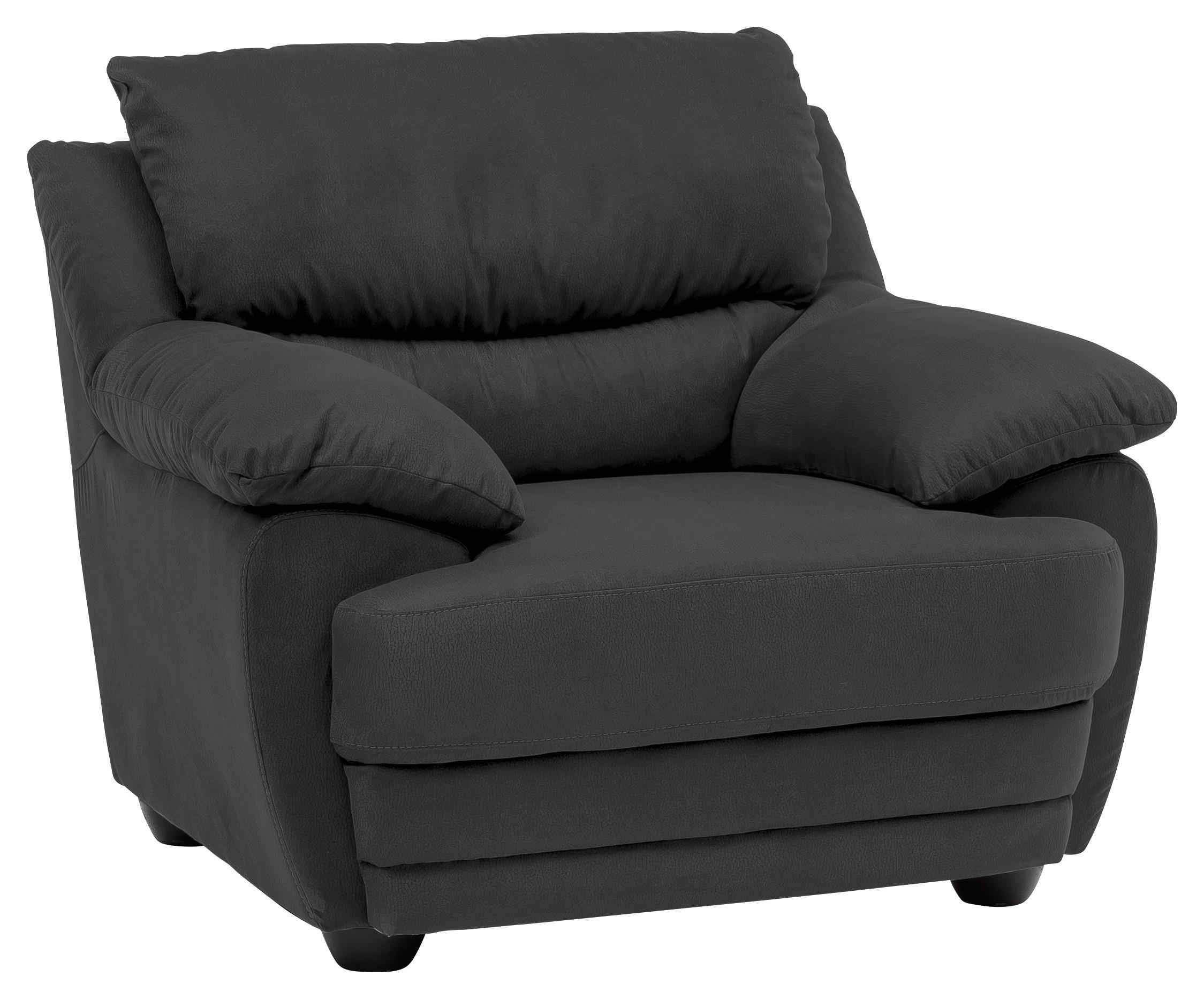 Polstersessel mit Armlehnen Nebolo Anthrazit - Anthrazit/Schwarz, Design, Textil (117/97/100cm) - Livetastic