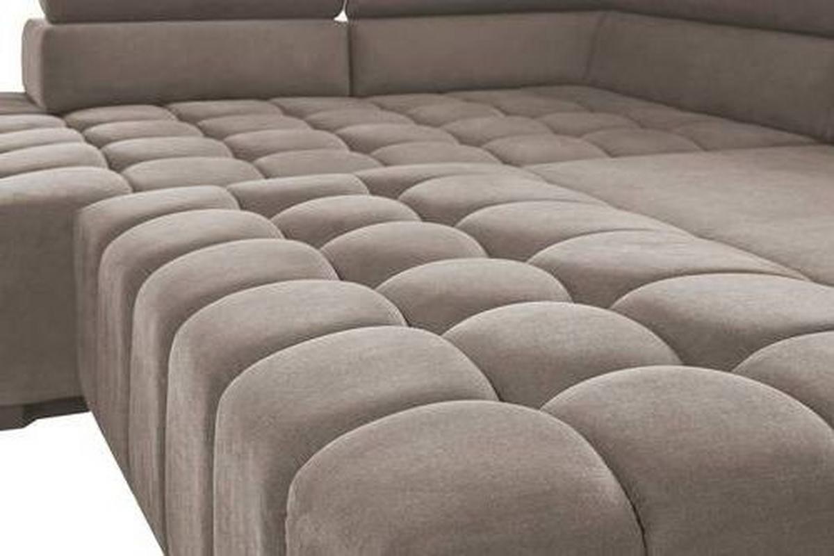 Eckschlafsofa Elias Neu Beige S: 201 cm - Beige/Schwarz, Design, Textil (201/307cm) - Livetastic