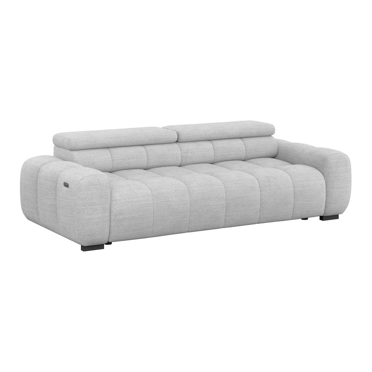 Bigsofa Bull Webstoff dunkelgrau, B: 248 cm - Hellgrau/Schwarz, Design, Textil (248/77-97/108cm) - Luca Bessoni