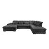 Wohnlandschaft mit Bettkasten Rigatti Anthrazit B: 387 cm - Anthrazit/Schwarz, MODERN, Textil (184/387/252cm) - Livetastic