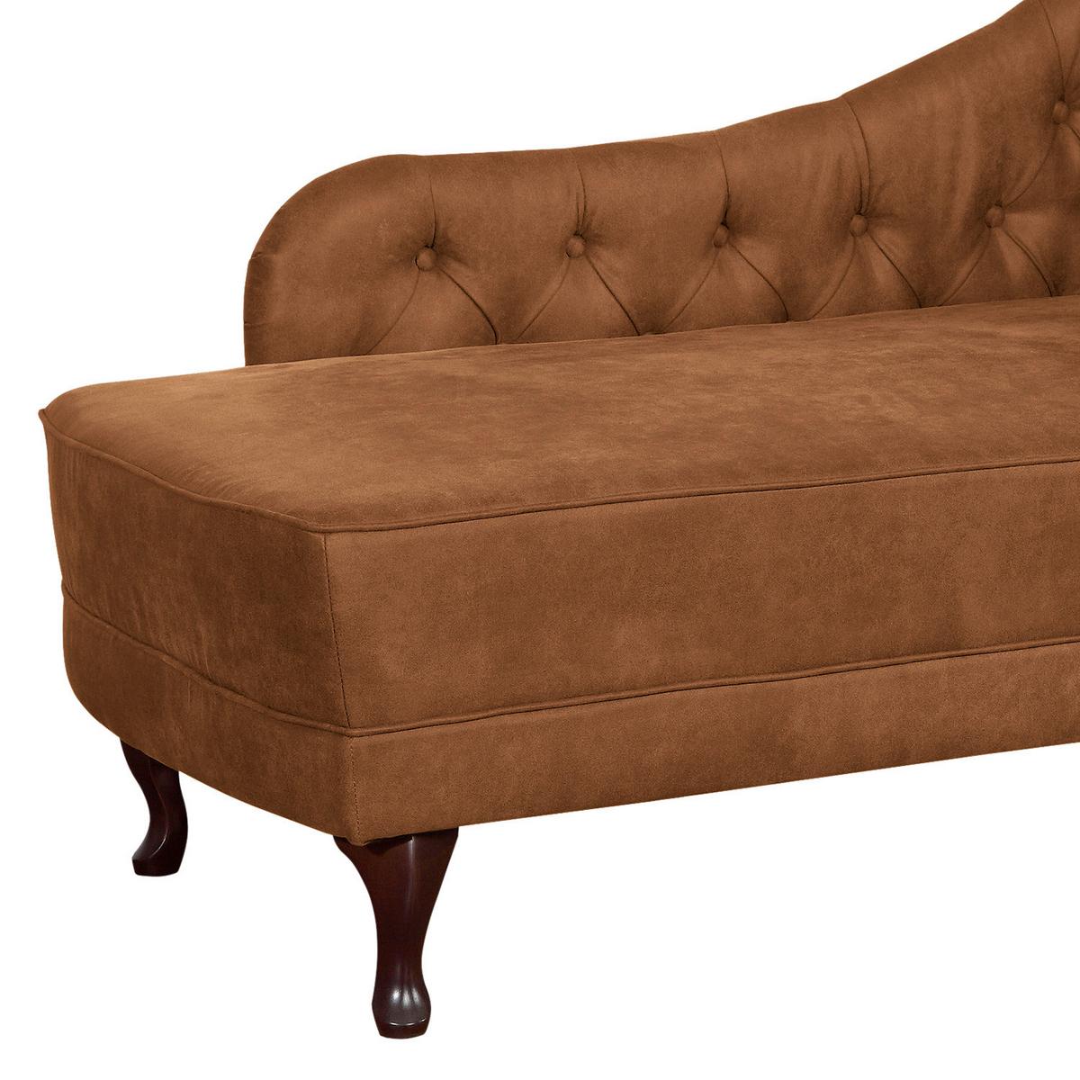 Récamiere Pako Cognac B: 185cm - Cognac/Braun, Design, Textil (185/93/75cm) - Livetastic