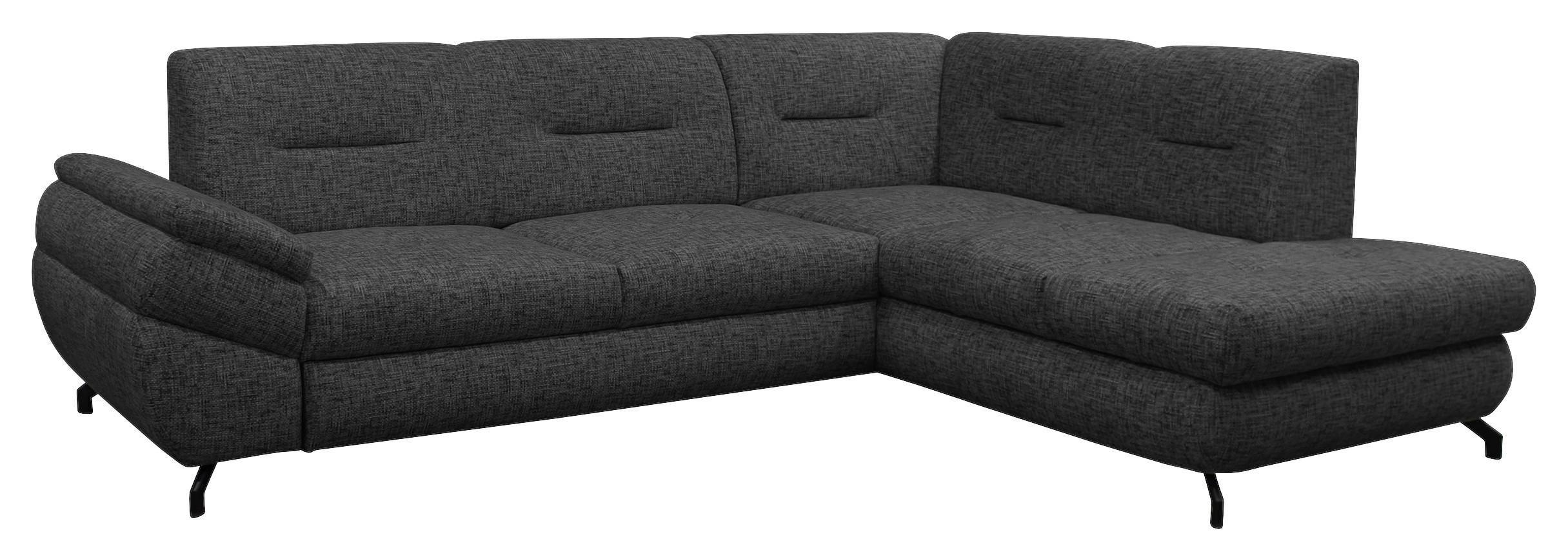 Ecksofa Imo Dunkelgrau 274x201 Cm - Dunkelgrau/Schwarz, Design, Textil (274/201cm) - MID.YOU