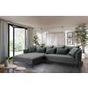 Ecksofa Piazza Dunkelgrau S: 187x321cm - Dunkelgrau/Schwarz, Design, Textil (187/321cm) - Livetastic