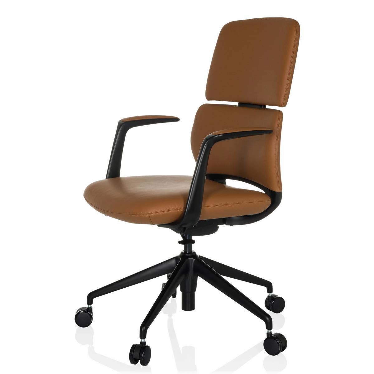 Drehstuhl Camel B: 62 cm - Schwarz, MODERN, Leder/Kunststoff (62/98-108/60cm) - MID.YOU