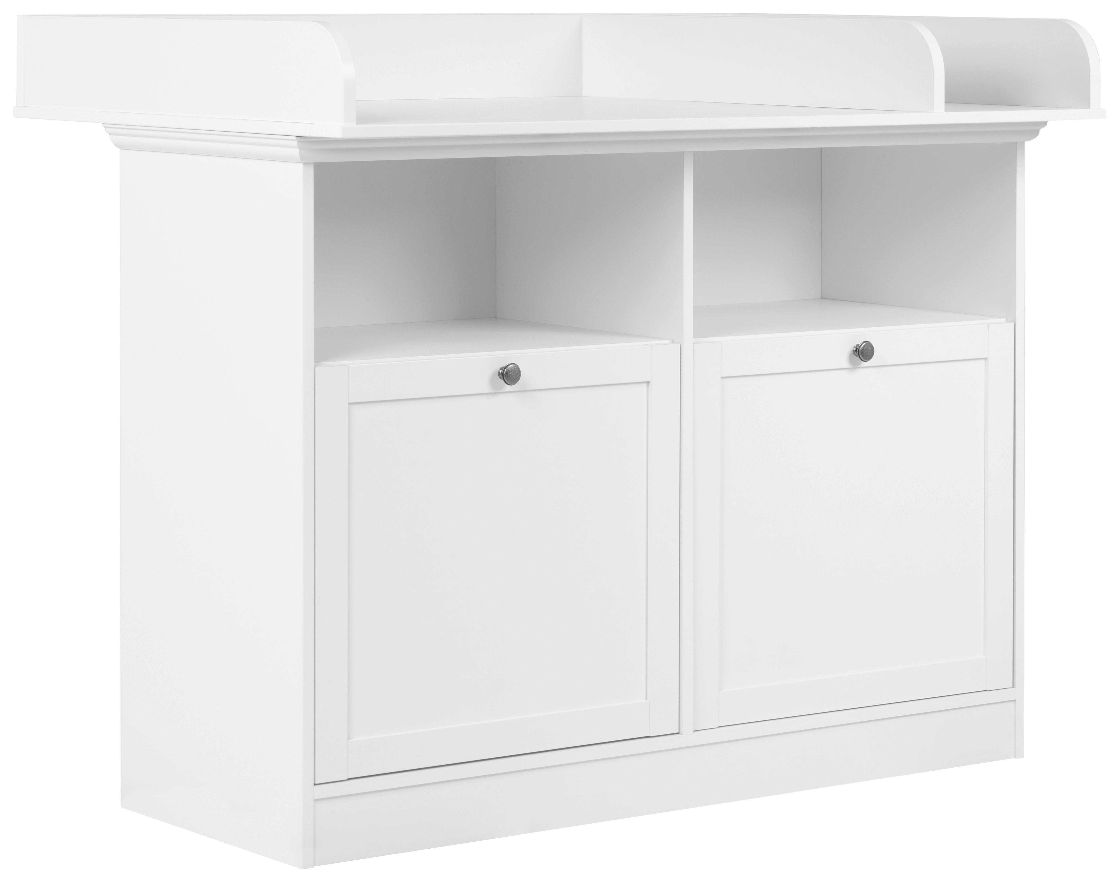 Wickelkommode Landwood B: 120 Cm Weiß 2 Türen
