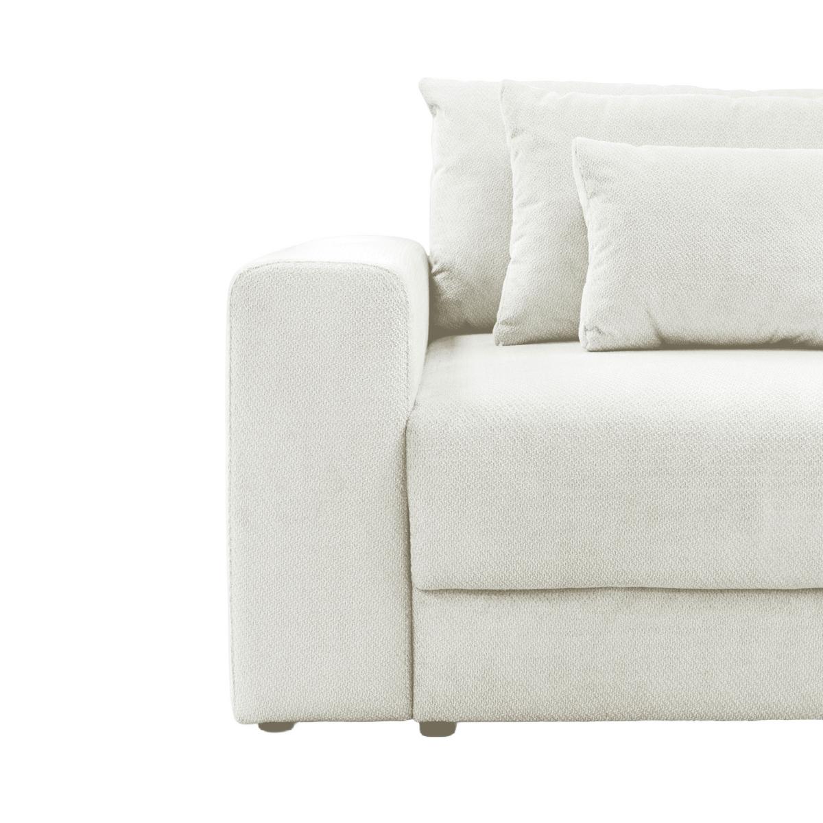 Megasofa Mega Chenille creme, B: 255cm - Creme/Schwarz, Trend, Textil (255/94/126cm) - Luca Bessoni