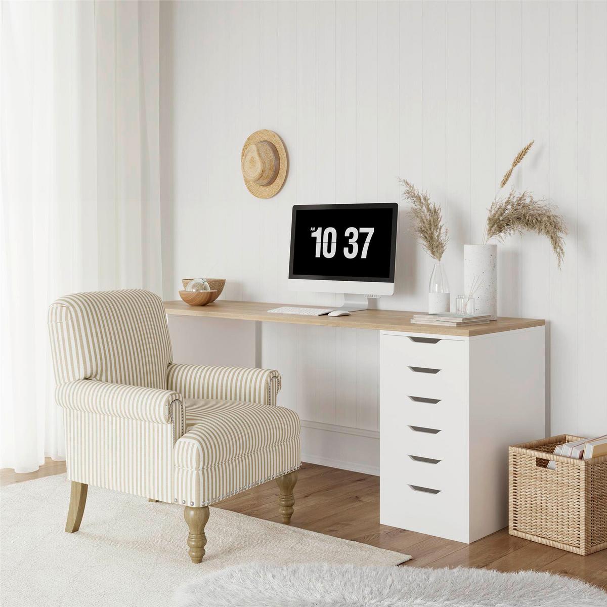 OHRENSESSEL Jaya Beige B: 76cm - Beige/Naturfarben, Design, Holz/Textil (76/89/73cm) - MID.YOU