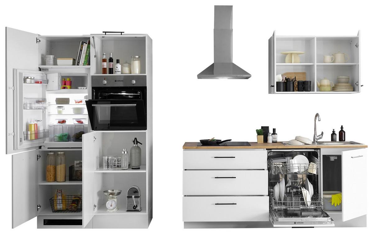 Küchenblock Tirol Weiß B: 310 cm - Eichefarben/Weiß, Basics, Holzwerkstoff (310cm) - MID.YOU