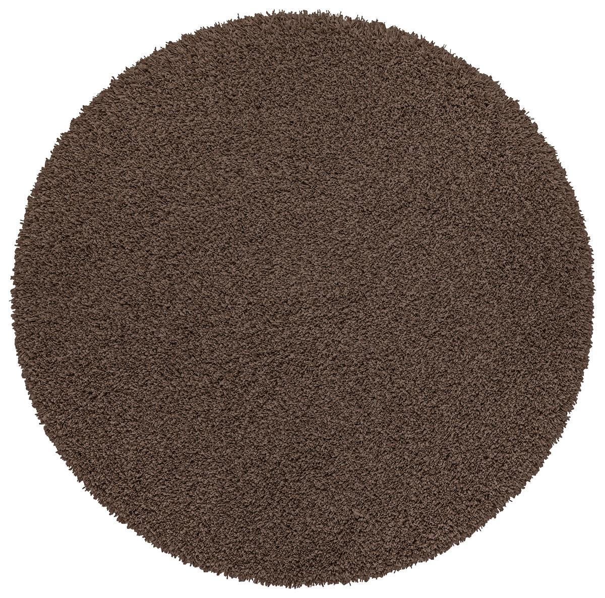 Hochflorteppich Fantasy Shaggy Hellbraun Rund Ø 160 cm - Hellbraun, Basics, Textil (160cm) - Novel