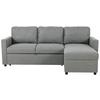 Ecksofa Mit Schlaffunktion & Bettkasten Rosi Grau - Schwarz/Grau, Basics, Textil (215/145cm) - P & B