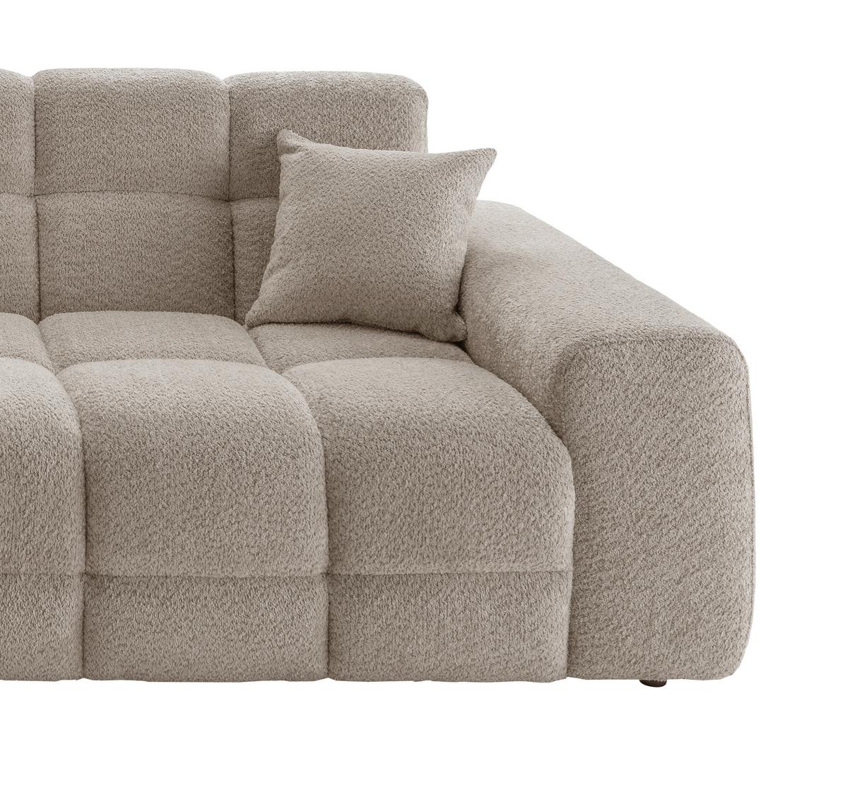 Viersitzer-Sofa Bosco, Beige B: 300 cm - Beige/Schwarz, MODERN, Textil (300/87/120cm) - Livetastic